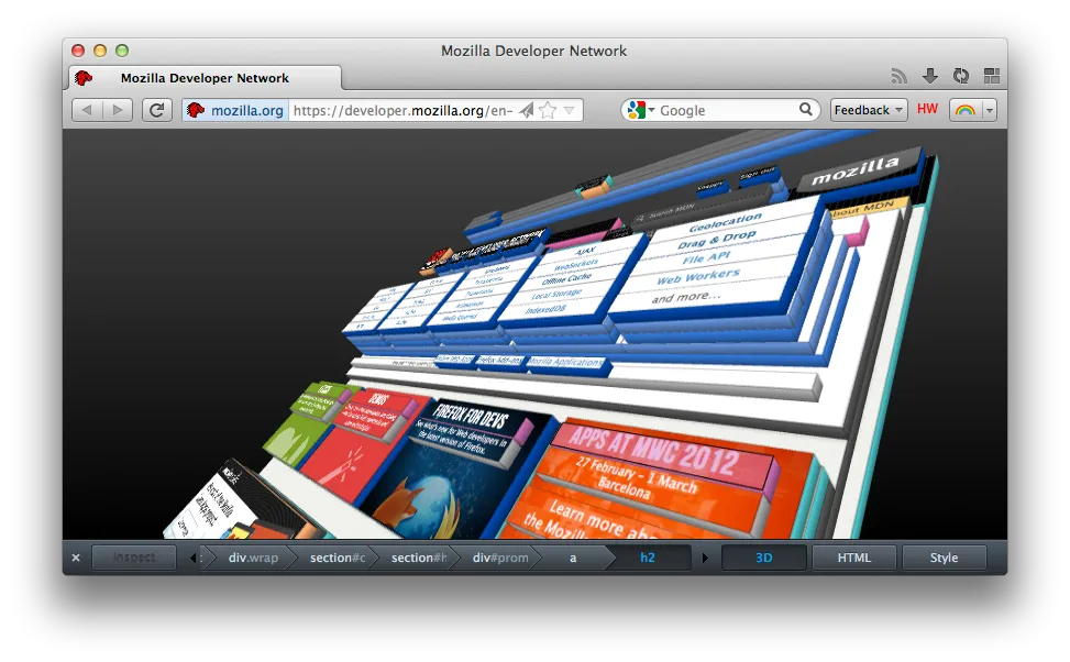 Firefox’s 3D view — Firefox Developers tools