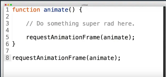Using requestAnimationFrame (example from Udacity’s course)